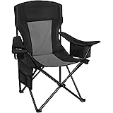 AsterOutdoor Camping Folding Chair Padded Quad Arm Chair with Large Cup Holders, Side Organizer & Back Pocket for Outdoor, Ca