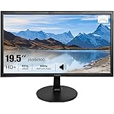 Dragolftie 19.5 Inch PC Monitor 1600x900, Dual Built-in Speakers, 5ms, Computer Screen Low-Blue Light 60Hz LED Monitors, HDMI, VGA, 75x75mm VESA Business Display, Black