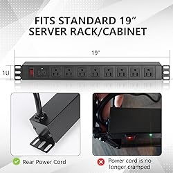 ElecVoztile 8 Outlet Rack Mount PDU Power Strips
