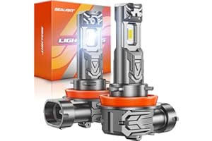 SEALIGHT H11/H9/H8 LED Headlight Bulbs, 33000 Lumens Super Bright LED Bulbs, 900% Brighter S1-Lite Light Bulbs 6500K Cool Whi