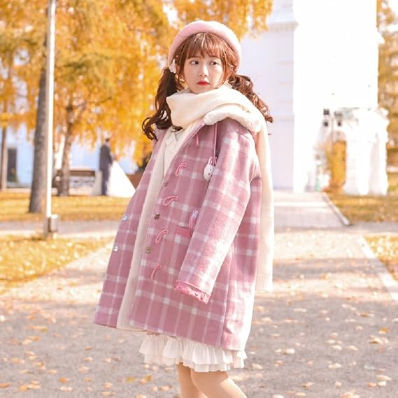 Amazon Jyaku レディース コート 可愛い トップス 厚手 森ガール 通勤 通学 カジュアル ロリータ 森ガール ゆったり フード付き ポケット付き 冬用 おしゃれ スイート 暖か M コート ジャケット 通販