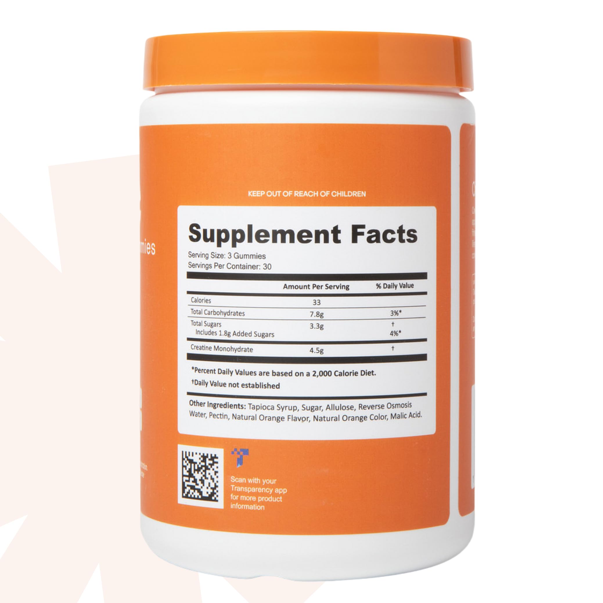 Create Creatine Gummies for Men & Women - NSF Certified, 3rd Party Tested, Made with Creapure Creatine Monohydrate Powder, Great Tasting, Anti-Melting Formula, 90 Count (Orange)