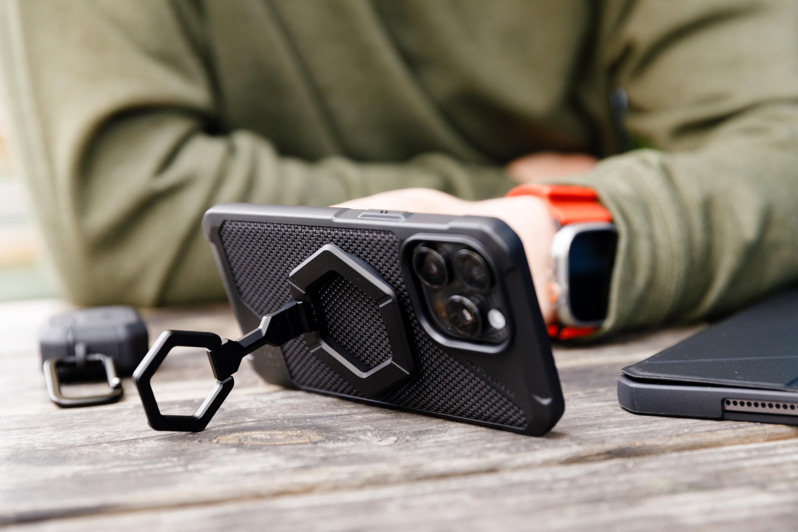 URBAN ARMOR GEAR UAG Magnetic Phone Ring Stand Compatible with MagSafe Magnet, Removable Metal Finger Ring Grip & 360 Rotation Adjustable Kickstand for iPhone 17, Galaxy S25, Black/Black