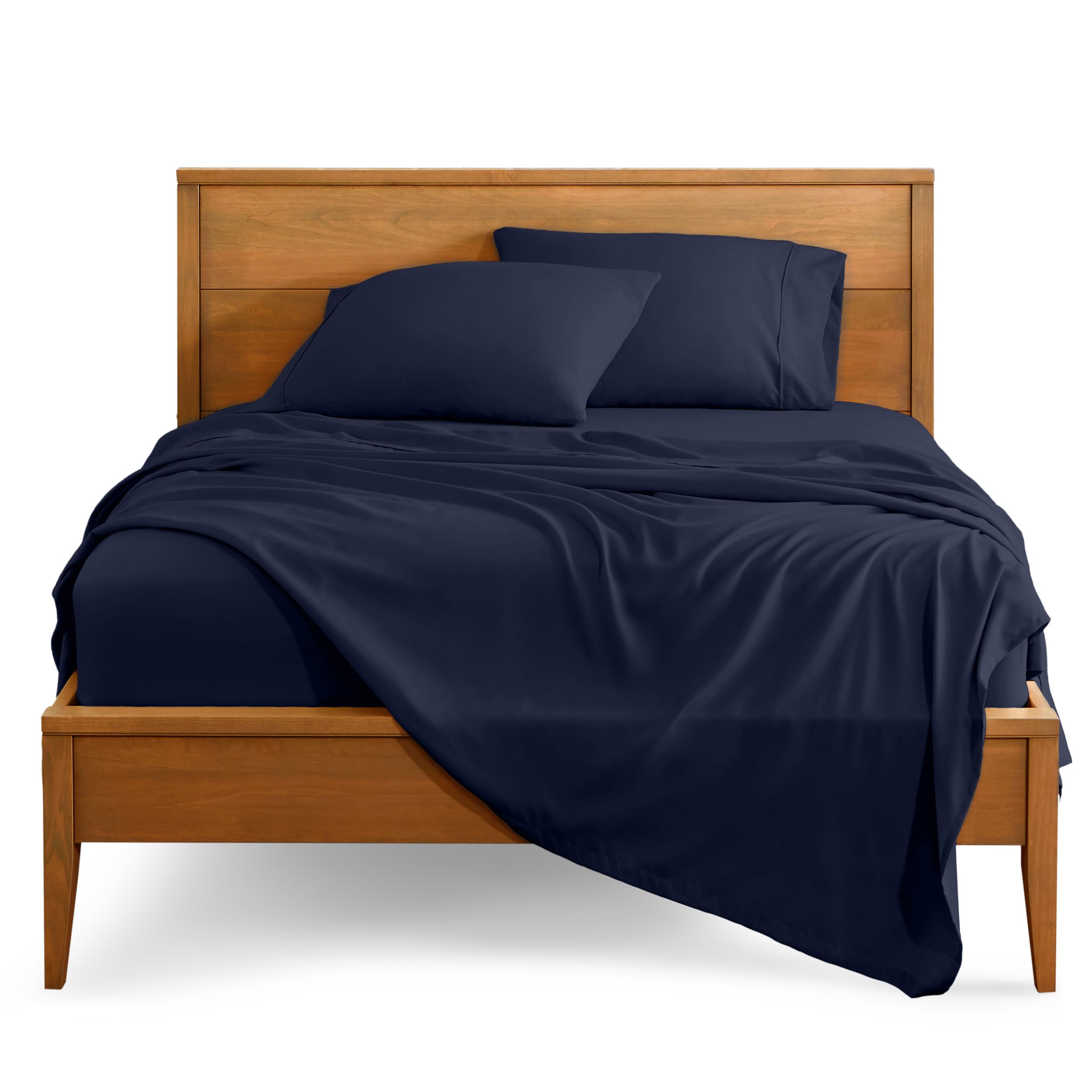 Photo 1 of Bare Home Queen Sheet Set - 1800 Ultra-Soft Microfiber Queen Bed Sheets - Double Brushed - Deep Pockets - Easy Fit - 4 Piece Set - Bedding Sheets & Pillowcases (Queen, Midnight Blue)