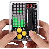 PEMENOL Beginner Electronics DIY Retro Handheld 7-in-1 Game Console with Adjustable Difficulty Levels and Pause Feature, Ideal for STEM Class & Practice