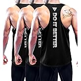 Boyzn Men's 1, 3 or 5 Pack Y-Back Workout Tank Tops, Athletic Muscle Gym Tank Tops, Fitness Bodybuilding Sleeveless T-Shirts