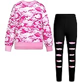 Alakuoti Girls Clothes Tie Dye Print Sweatshirt Tops and Leggings Sweatpants 2 Piece Fall Winter Outfits 5-12 Years