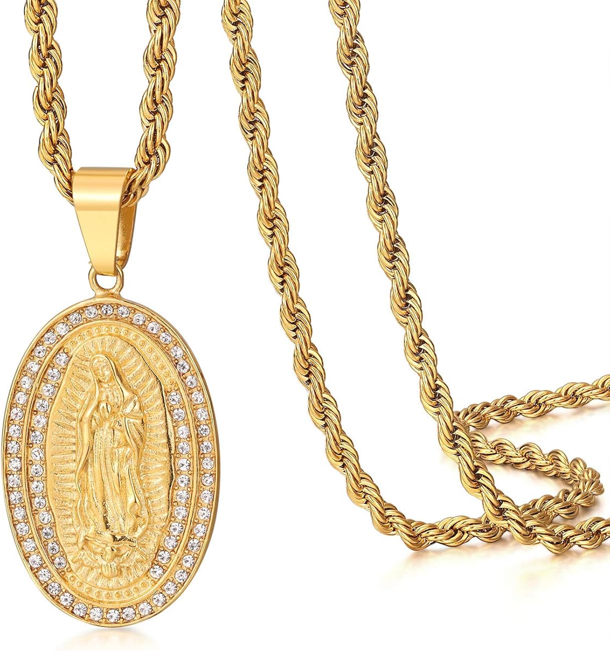 ROWIN\u0026CO Mens 18K Gold Hip Hop Iced Out 