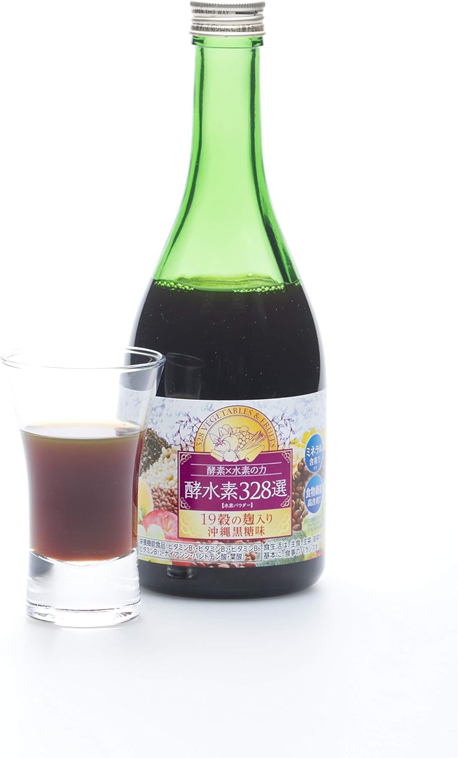 Amazon 公式 酵水素328選ドリンク 沖縄黒糖味 酵水素328選 食物繊維