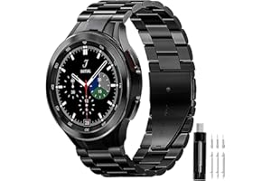 GOLDTOLUCK Samsung Galaxy Watch 6 Band Classic 43mm 47mm 40mm 44mm, Samsung Galaxy Watch 5 Band Pro 45mm 40mm 44mm, Samsung Galaxy Watch 4 Band Classic 40mm 44mm 42mm 46mm, No Gap Band Men Solid Stainless Steel