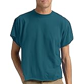 Peacameo Men's Short Sleeve Round Neck T Shirts Boxy Raw Cut Tee Casual Basic Tops