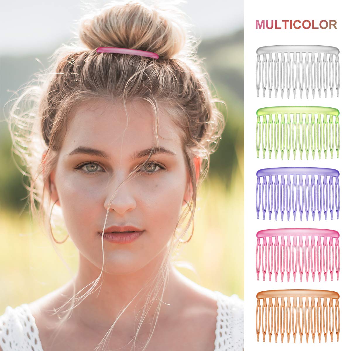 Lurrose 12pcs Colorful Plastic Side Combs DIY Hair Combs Hair Side Combs Insert Combs for Women (Random Color) : Beauty