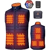 GOTOBI Men's Heated Vest with 16000mAh 7.4V Battery, Ergonomics Heating System, Smart Temp Control, Heated Vest for Men
