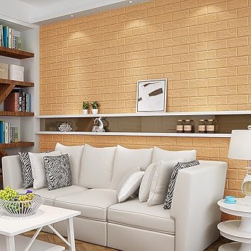 Kinlo Brauen 3d Ziegel Tapete Wandpaneele Stereo Wandtattoo Papier Abnehmbare Selbstklebend Tapete Fur Schlafzimmer Wohnzimmer Moderne Hintergrund Tv Decor 70 X 77cm Pcs X 15pcs Amazon De Baumarkt