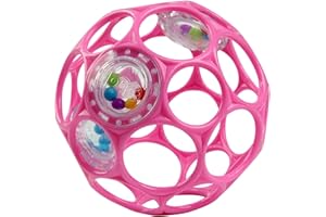 Bright Starts Oball Rattle Easy-Grasp Toy - Pink, Ages Newborn - 1 Count (Pack of 1)