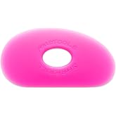 Mudtools Shape 0 Polymer Rib, Pink Ultra Soft - Small Kidney Pottery Tool | Gets into tight places for detail work; throwing, handbuilding and sculpting clay; made in the USA; color code P0