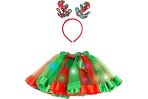 COLORFUL BLING Halloween Pumpkin Led Light up Tutu Ballet Stage Show Kindergarten Skirts Christmas Party for Girls Headband