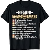 Zodiac Sign Funny Top 10 Rules Of Gemini Graphic T-Shirt