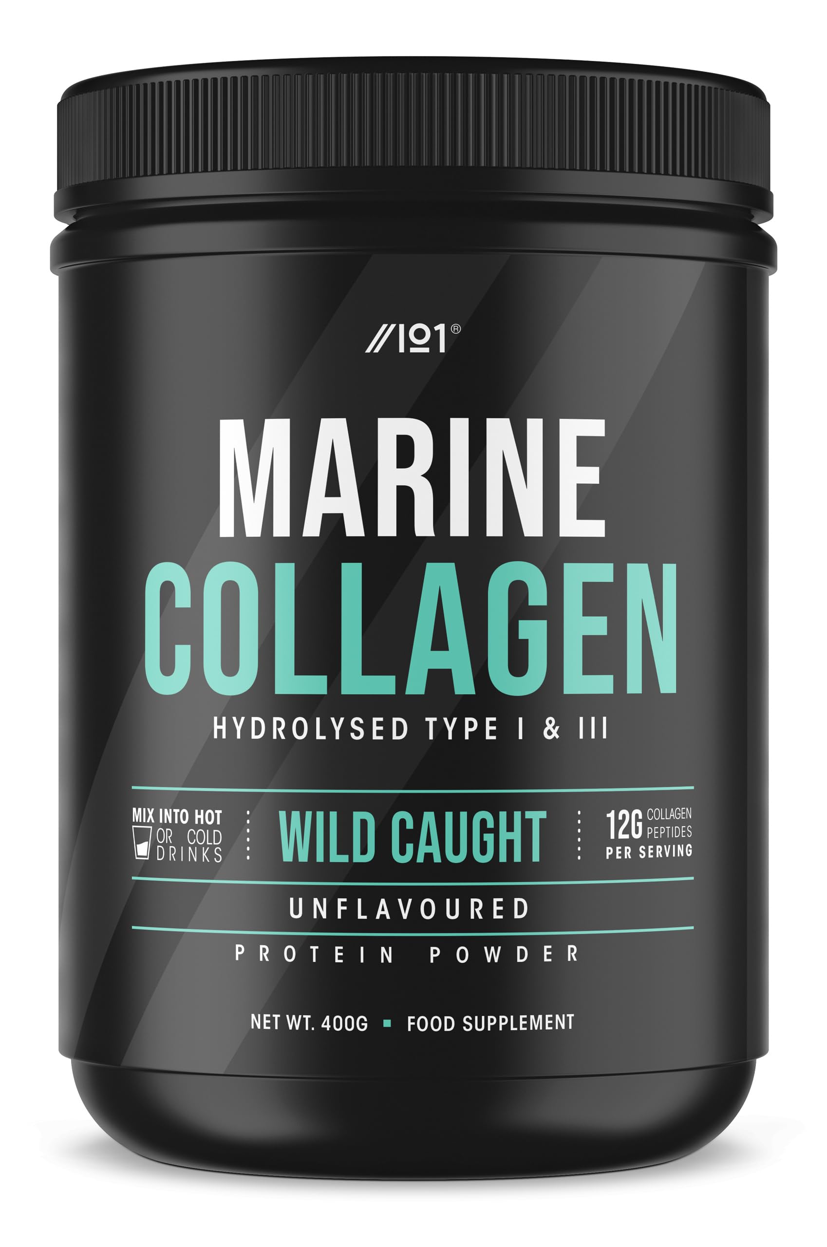 Marine Collagen Protein Powder 400g - Wild-Caught Canadian Marine Collagen - Unflavoured - Types 1 & 3 Hydrolysed Collagen Peptides - 33 Day Supply - By Alpha01