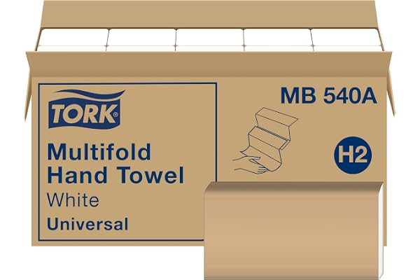 Tork Multifold Hand Towel White H2, 16 x 250 Towels, MB540A | Compatible with H2 Dispensers, 1-Ply, Universal, 100% Recycled