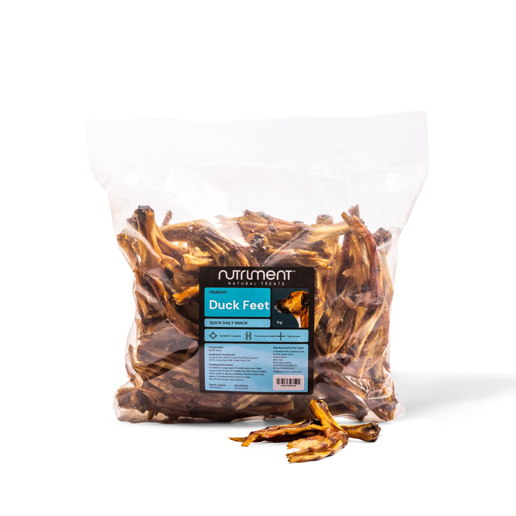 Natural Treats Duck Feet for Dogs (1kg) Grain Free High Protein Highly Digestible Dog Chew Treat — image 1