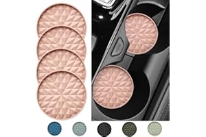 Wingcases Car Coasters Silicone [4 Pack] 2.75in Universal Mats Non-Slip, Embedded Car Interior Accessories, Car Cup Holders Insert Coasters Decor，Pink