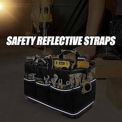 15 Inch Open Top Tool Tote Bag with Hard