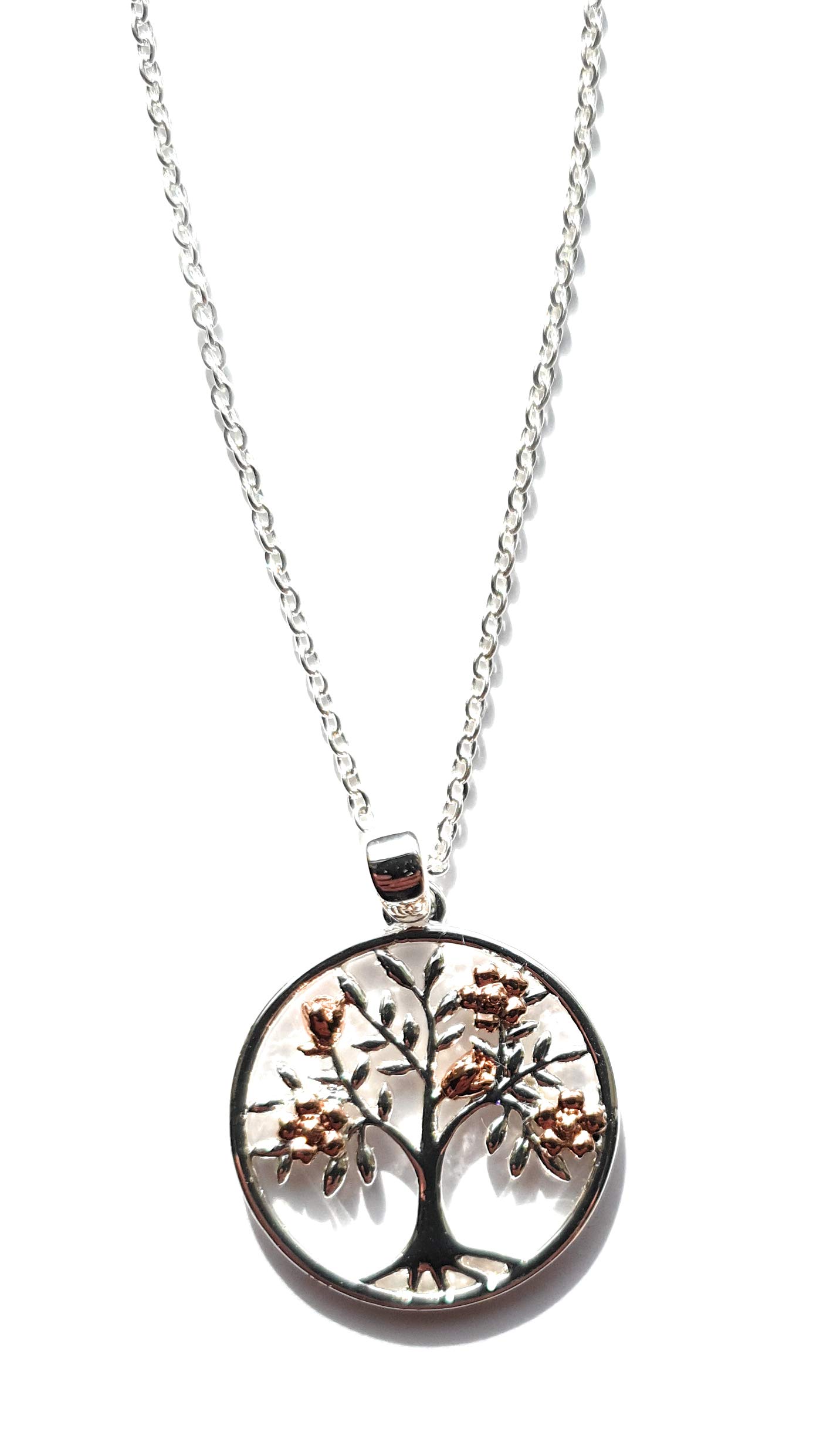 Equilibrium Blossom Tree of Life Two Tone Necklace