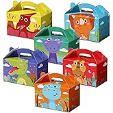 TaoBary 24 Pcs Dinosaur Favor Boxes for Birthday Party Dinosaur Treat Boxes Dinotheme Candy Goodie Case Party Favors for Boys Girls Kids Baby Shower Supplies, 6 x 3.5 x 3.5 Inch(Lovely Style)