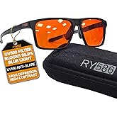 RY586 HD Premium Sleep Glasses P1AS 99.9% Blue Light Blocking Gaming Computer Screen Glasses Reduce Eyestrain & Glare High Contrast Definition UV580 nm
