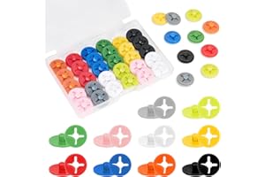 Darlingao Running Bib Clips, 40Pcs Race Bib Holder, Race Number Buckle Fixing System for Runners, Marathon, Triathlon, Track and Field Events, Mixed Colors Fasteners, Secure Race Bib Attachment