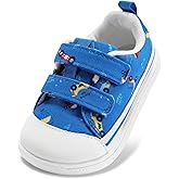 STQ KIDS Toddler Boys & Girls Shoes Wide Toe Box Barefoot Kids Canvas Sneakers with Hook-and-Loop