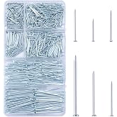 KURUI 700pcs Hardware Nails for Hanging Pictures, Up to 2"-Long Finish Nails Assortment Kit for Wall Art Decor, 640 Frame Nails and 60 Small Finishing Nails for Drywall Wood - Silver Picture Hangers