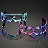 Oybete 2 Pairs LED Light Up Glasses For Holiday Party LED Glasses For Adult Futuristic Sunglasses Cosplay Costume Festival Ac