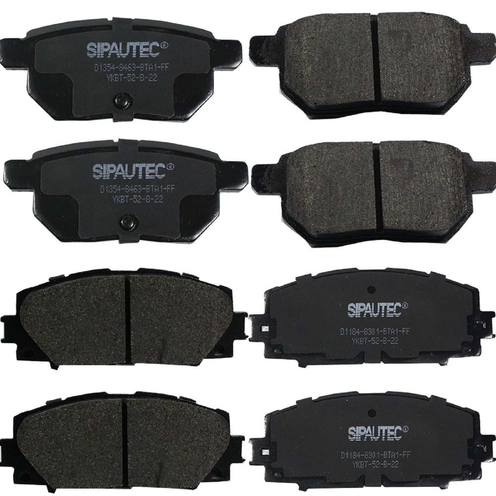 Front and Rear Brake Pad Set 4-Wheel Set Ceramic
