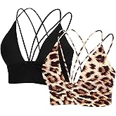 MotoRun Bralettes for Women, Strappy Sports Bra Push up Bralette Sexy Bras Rave Top