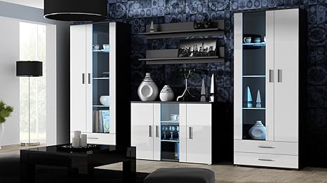 Hängeschrank Weiß Hochglanz Wohnzimmer Frisch Stunning