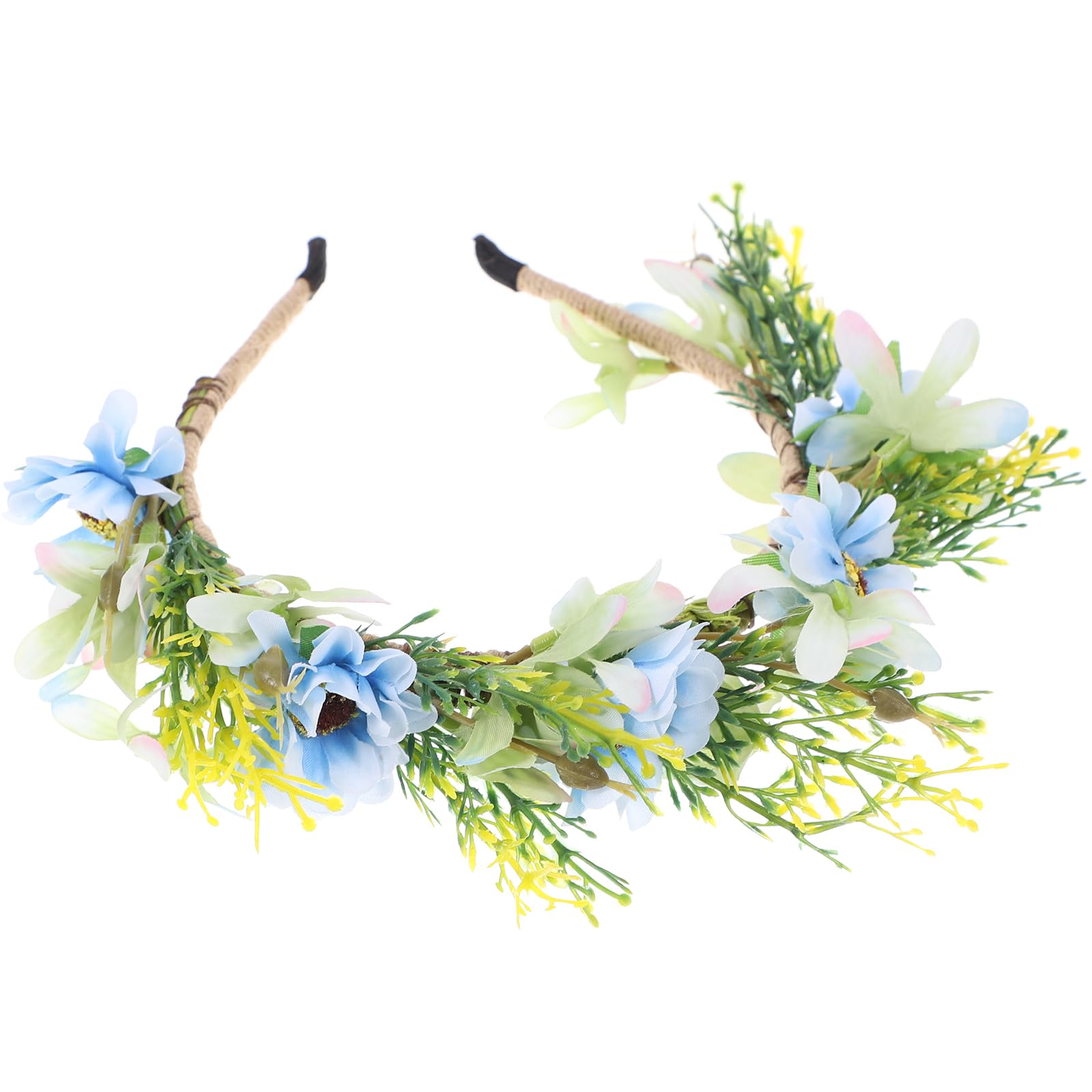 Lurrose Peony Headband Christmas Blue Hair Band Xmas Floral Crown Headpiece for Girl Women Home Wedding Party Favor Decorations