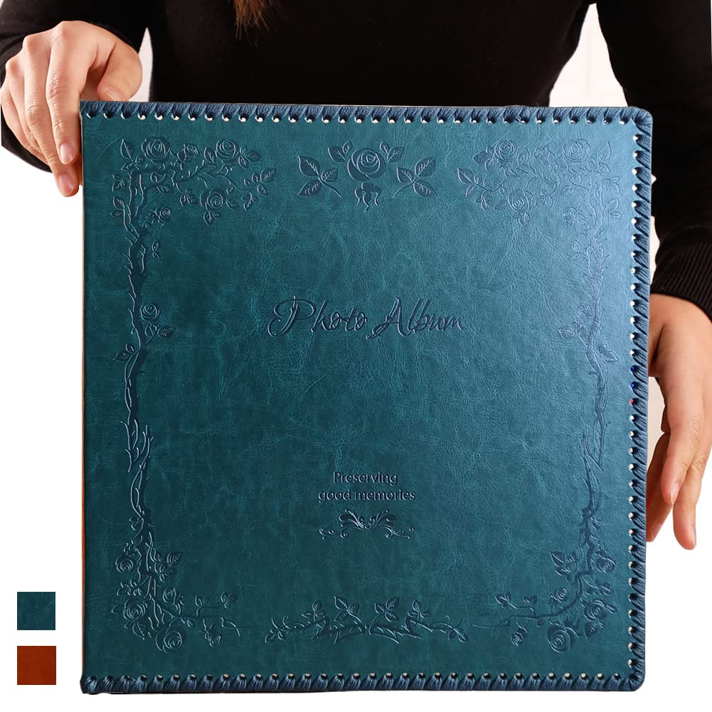 Photo 1 of Totocan Photo Album Self Adhesive Pages, Large Magnetic Self-Stick Picture Album with Leather Vintage Inspired Cover, DIY Albums Holds 3X5, 4X6, 5X7, 6X8, 8X10 10X12 Photos (Darkgreen 40 Pages)