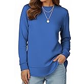 AURUZA Sweatshirt for Women Long Sleeve Crewneck Sweatshirt Women Causal Loose Fit Pullover Tunic Top Fall Clothes Shirts