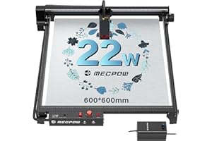 Mecpow X5 Laser Engraver with Air Assist, 144W Laser Cutter, 22W Output Laser Engraving Cutting Machine, Laser Engraver for Wood and Metal, CNC Machine for DIY Gift Woodworking, 600x600mm Large Area