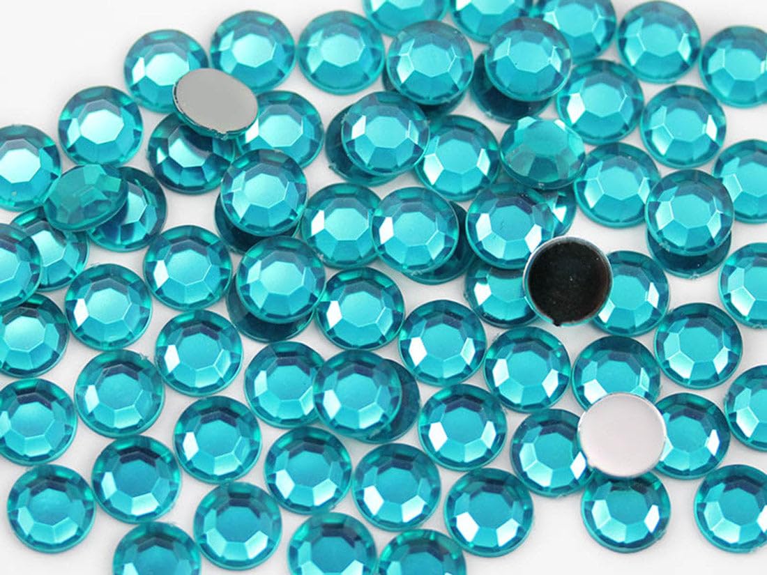 Allstarco 1000PCS 4.5-5mm SS20 Blue Zircon .BZ Acrylic Flat Back Rhinestones for Jewelry Making and Face Painting Card Making Embelishments Plastic Crafts Gems — image 1