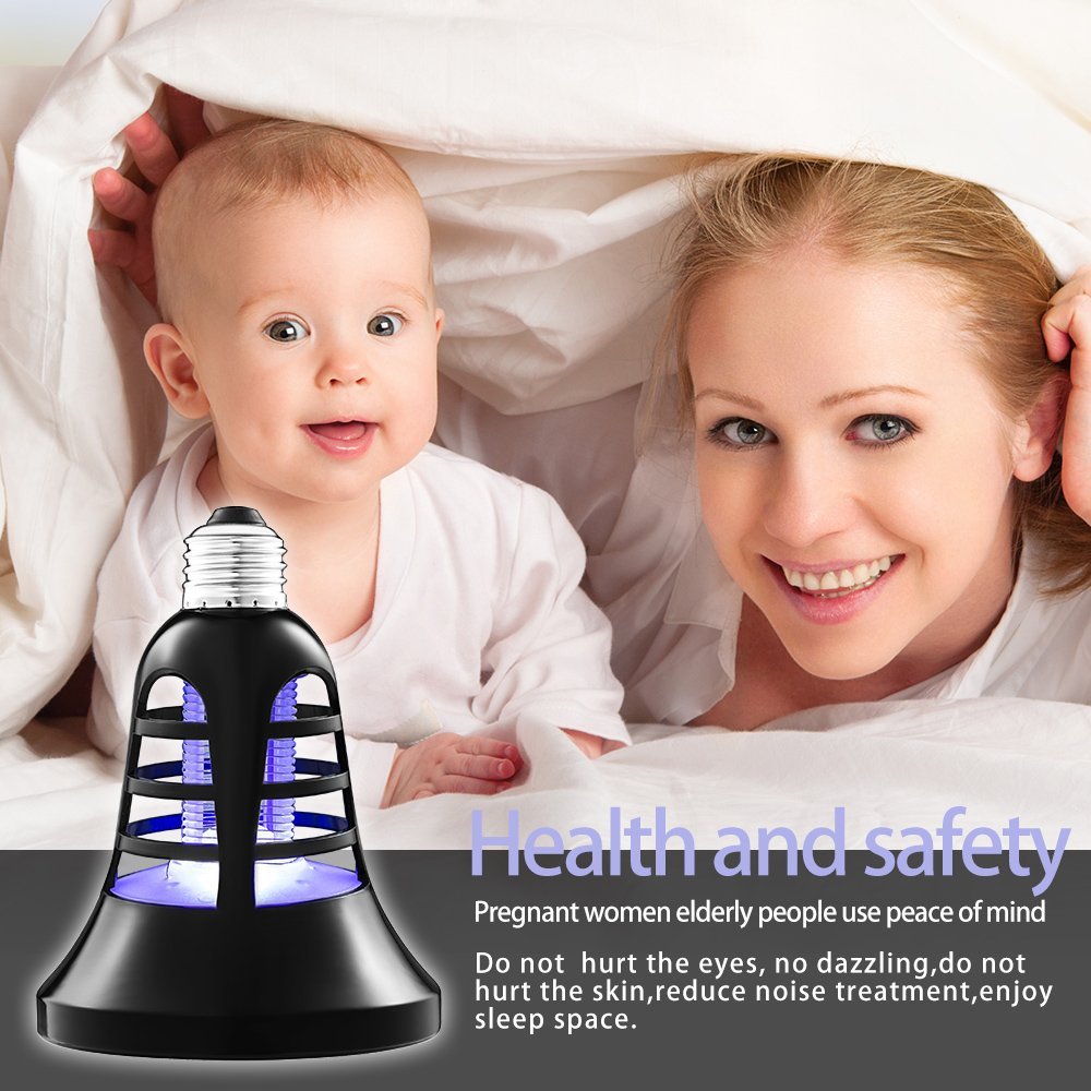 [Siuyiu] LED Mosquito Killer Lamp (Bulb) Indoor UV and LED Lighting | 2-in-1 Night Light and Bug Trap | Screw-In Design | 200 Sq. Ft. Protection | Patio, Porch, Deck Use