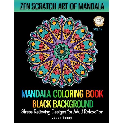 Written By Jason Young Mandala Coloring Book Black Background Zen