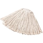 Rubbermaid Commercial Products Premium Cut-End Wet Mop Head, White, 16 oz | Heavy Duty Mop Head Replacement/Refill, 1" Band, Wring and Rinse, Absorbent 4-Ply Yarn Blend, for Floor Cleaning