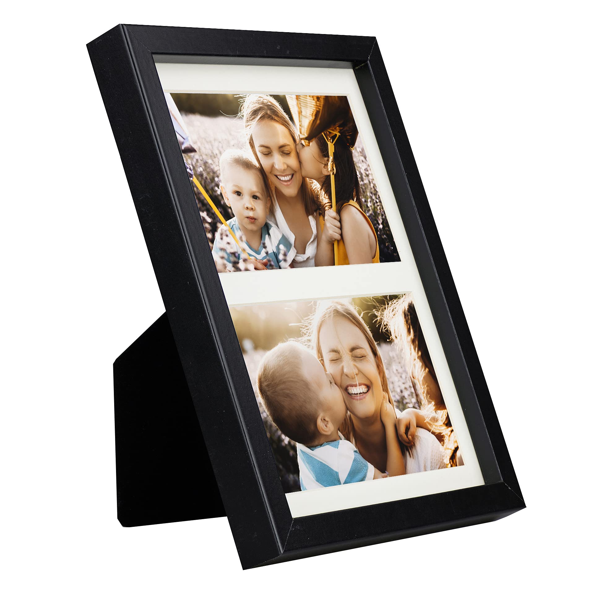 BD ART 17 x 23 cm (7 x 9-Inch) - 2 Aperture Picture Photo Frame for 6 x 4-Inch photo, BLACK