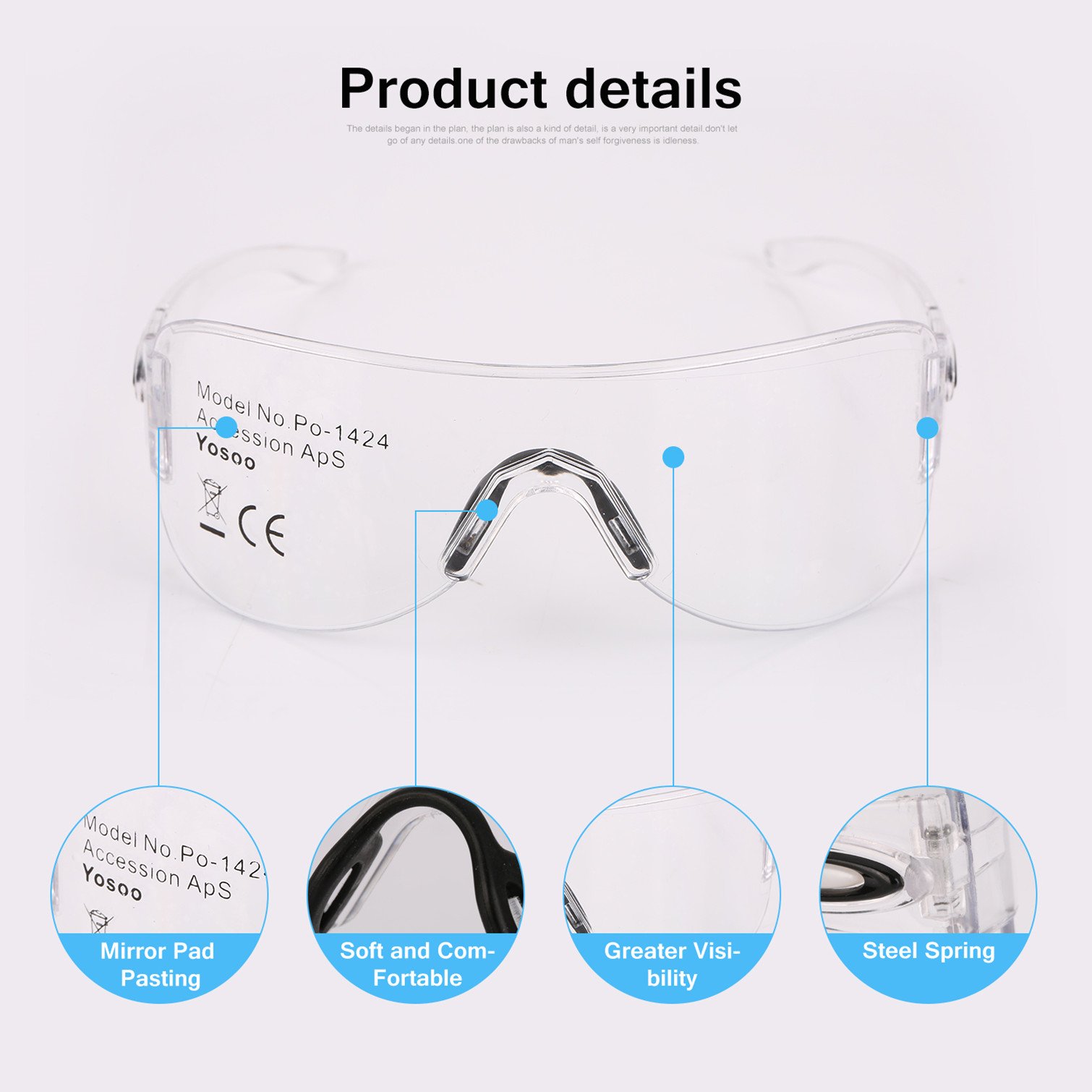 2pcs Clear Lenses Children's Safety Glasses,Protective Goggles Eyeware