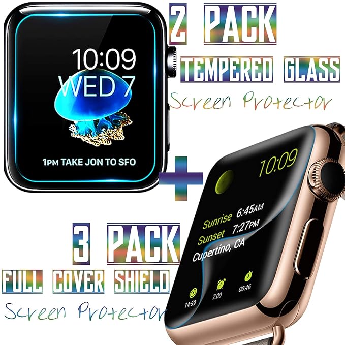 iWatch - Protector de Pantalla para Apple Watch (38 mm, 42 mm, 40 ...