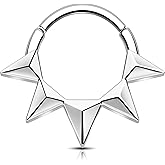 Melighting 16G Septum Ring Stainless Steel 316L Daith Piercing Jewelry 8/10 mm Helix Stud Septum Clicker for Women