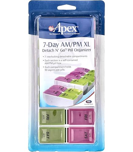 Amazon.com: Apex 7-Day AM/PM Detach N' Go Pill Organizer, Purple